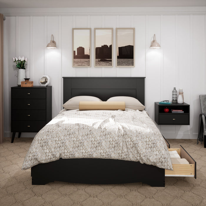 Queen Flat Panel Headboard - Black