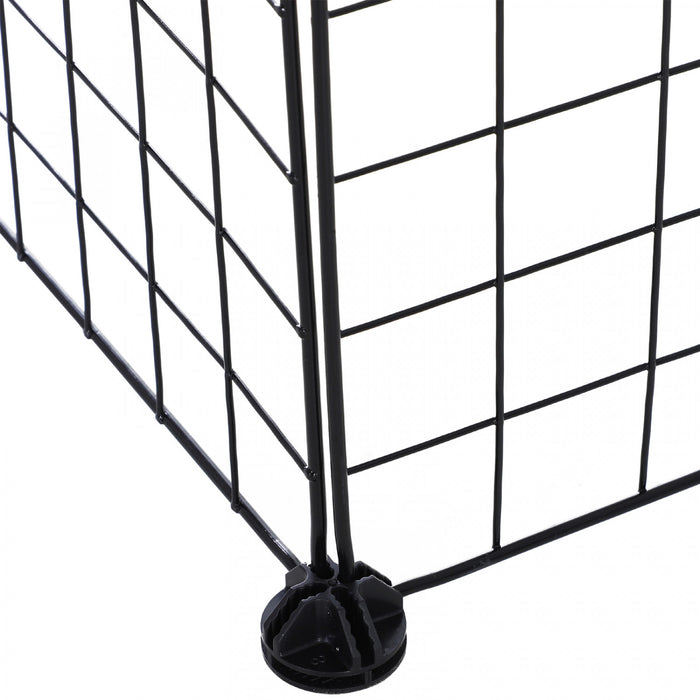 Pawhut 36 Pcs Metal Mesh Pet Playpen Portable Diy Small Animal Cage House Kennel Crate Fence With Mallet Connectors And Cable Ties