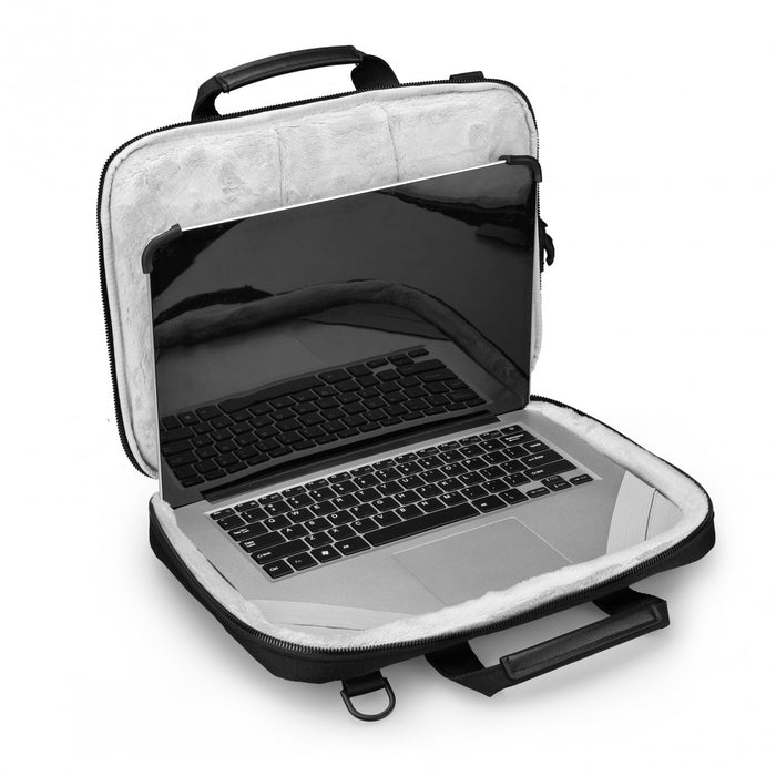 Swissdigital Bolligen 14\" Laptop Sleeve Bag – USB Charging, Water-Repellent, Add-A-Bag System, Padded Protection, Travel