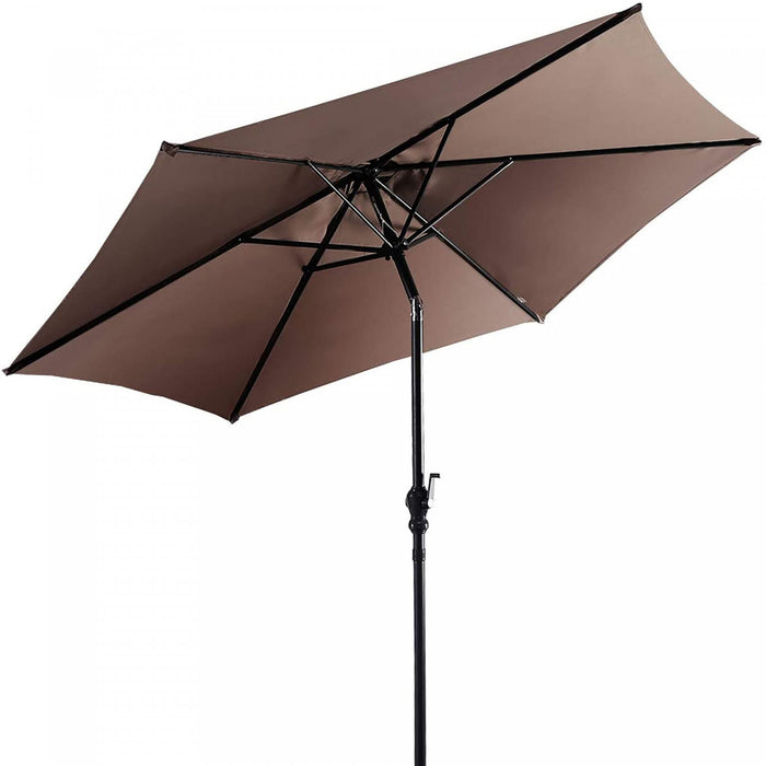 Costway 9ft Patio Umbrella Outdoor W/ 50 LBS Round Umbrella Stand W/ Wheels