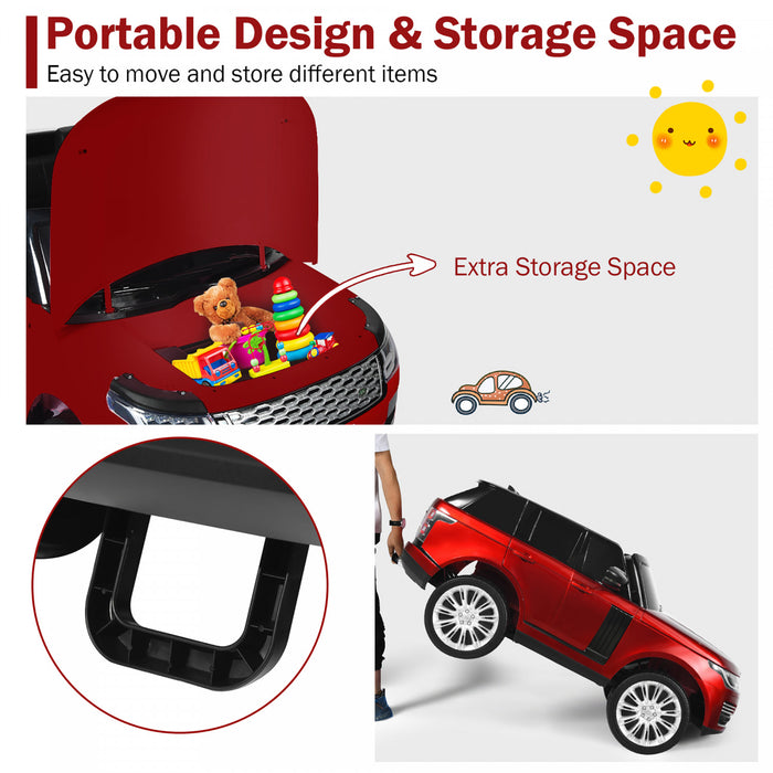 Costway 2*12v 2-seater Licensed Land Rover Kids Ride On Car 4wd W/ Remote Surface Painting Red