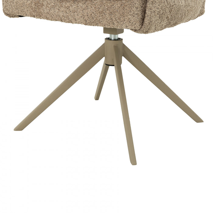 Elowen Taupe Upholstered Swivel Dining Armchair (Set of 2)