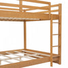 Ethan Solid Wood Queen Size Bunk Bed with Ladder, Sturdy & Space-Saving, Brown | Lit superpose Ethan en bois massif format Queen avec echelle, gain de place, brun