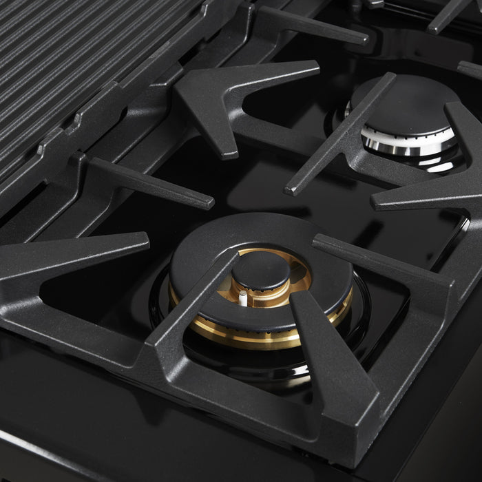 Forno Antico 48\" Gas Range, Black, Double Ovens, -FFSGS6219-48BLK