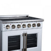 Forno Massimo 36 Inch French Door Electric range, 5 radiant burners, 5.36 cu.ft., White - FFSEL6955-36WHT Electric Range | Cuisiniere electrique Massimo de 36 po a portes francaises, 5 foyers, 5,36 pi³, blanc – FFSEL6955-36WHT