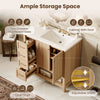 Oakmere 36 Inch Single Sink Bathroom Vanity with Two Doors and Two Drawers, Natural Wood | Oakmere Meuble-Lavabo Simple 36 po avec Deux Portes et Deux Tiroirs, Bois Naturel