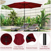 Costway 10 FT 112 LED Solar-Lighted Patio Table Market Umbrella Crank Tilt Outdoor Wine