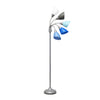 Skye 5 Light Adjustable Gooseneck Floor Lamp, Multi Blues, White, & Silver, 67"H | Skye Lampadaire a 5 lumieres avec cols de cygne reglables, Bleu multicolore, Blanc et Argent, 67 po H