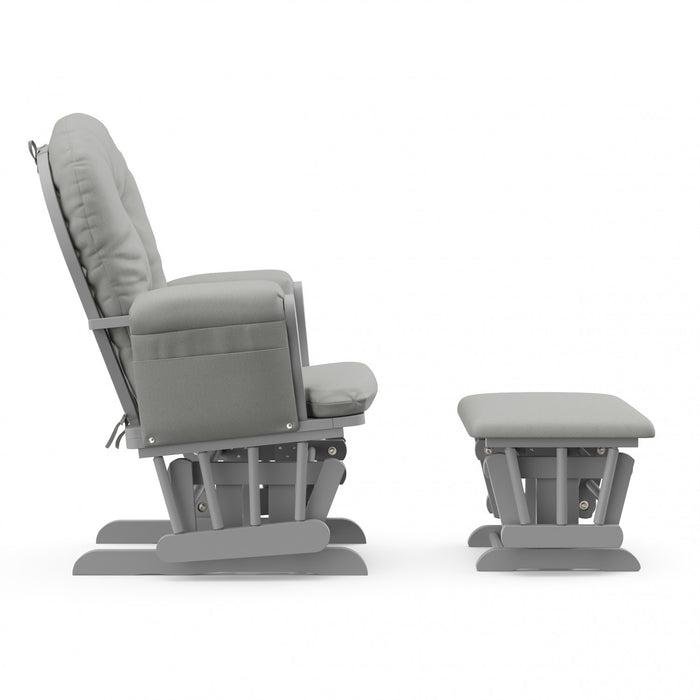 Storkcraft Hoop Glider and Ottoman - Pebble Gray/Light Gray