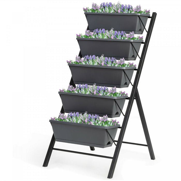Costway 4 Ft Vertical Raised Garden Bed 5-tier Planter Box For Patio Balcony Flower Herb