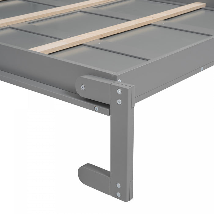 Jocelyn Space-saving Full Murphy Bed With Shelves - Grey