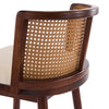 Talia Wooden Counter Height Bar Stool Set of 2 with Rattan Backrest,Walnut | Talia – Lot de 2 tabourets de bar de hauteur comptoir en bois avec dossier en rotin, finition noyer