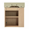 Camille Floating Bathroom Vanity with Ceramic Sink and Left Side Storage, Natural | Camille Meuble de salle de bain flottant avec vasque en ceramique et rangement cote gauche, Naturel