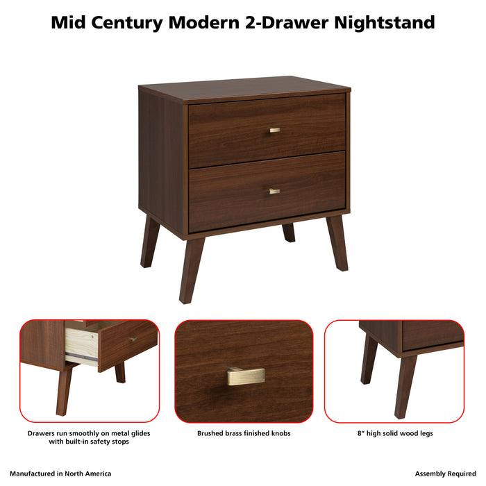 Milo 2-Drawer Nightstand - Cherry