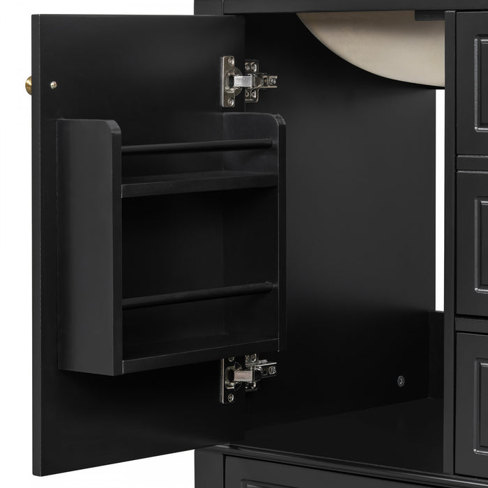 Sophia 24\" Bathroom Vanity with Ceramic Sink, Black