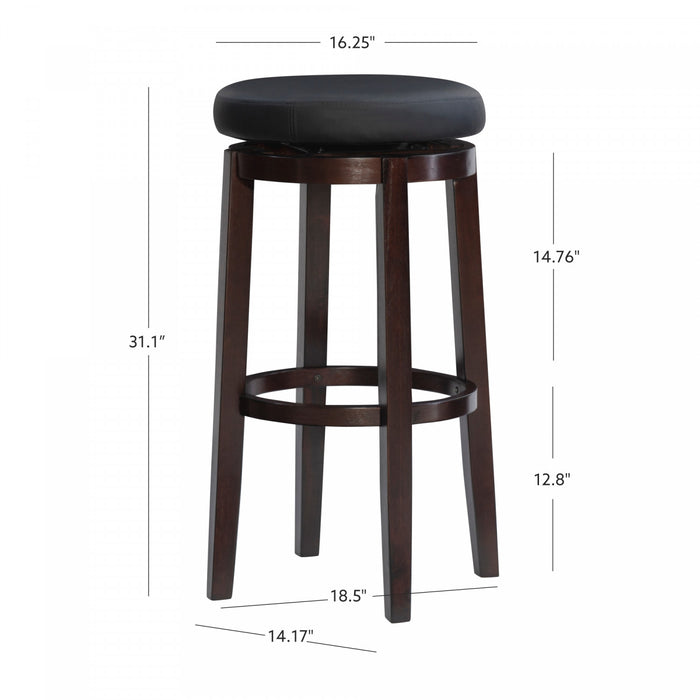 Maya Faux Leather Barstool - Black