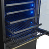 Forno Azienda 24" Dual Zone Wine Cooler, 15.8 Cu.Ft, 108 Bottles & 100 Cans, Black - FWCDR6628-24BLK Refrigerator | Azienda cellier a vin 24 po a deux zones, 15,8 pi³, 108 bouteilles et 100 canettes, noir – FWCDR6628-24BLK