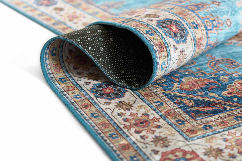 Tracy Traditional 8'0\" x 10'0\" Area Rug in Blue Indoor Area Rug