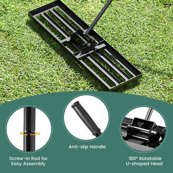 Costway Lawn Leveling Rake 36\" X 10\" Heavy Duty Level Lawn Tool For Garden Backyard/lawn Black
