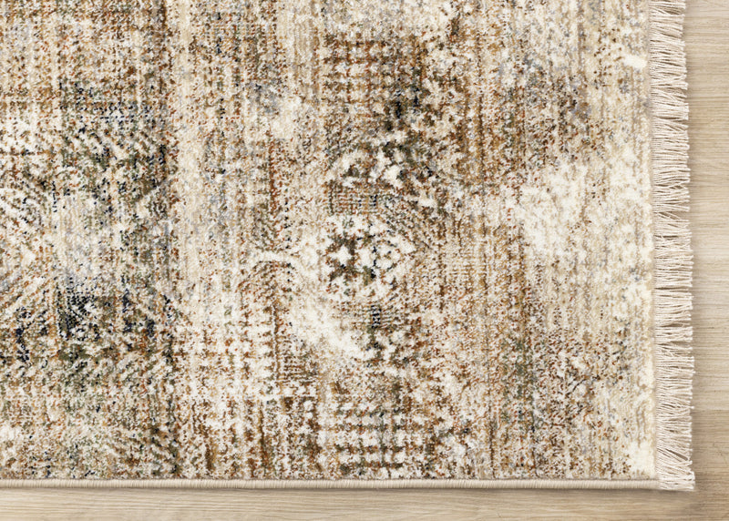 Sydney Beige Grey Cream Distressed Area Runner - 2'0\" x 7'10\"