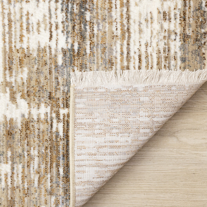 Sydney Brown Cream Grey Distressed Rug, 5'3\" x 7'10\" Indoor Area Rug