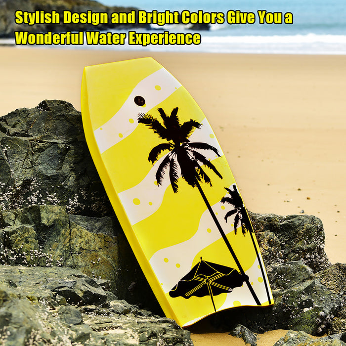 Goplus Body Board 33'' Super Lightweight Surfing Board W/ Leash Xpe Deck Eps Core