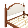 Miles Queen Size Wood Platform Bed with Curved Upholstered Headboard, Brown | Lit plateforme Miles en bois format Queen avec tete de lit rembourree incurvee, brun