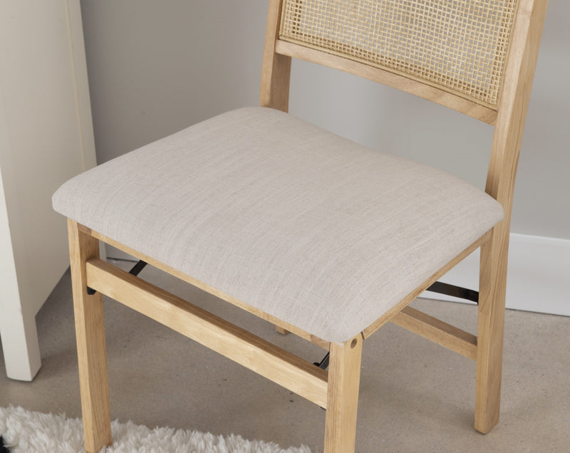Bauer Fabric Cane Folding Dining Chair - Natural