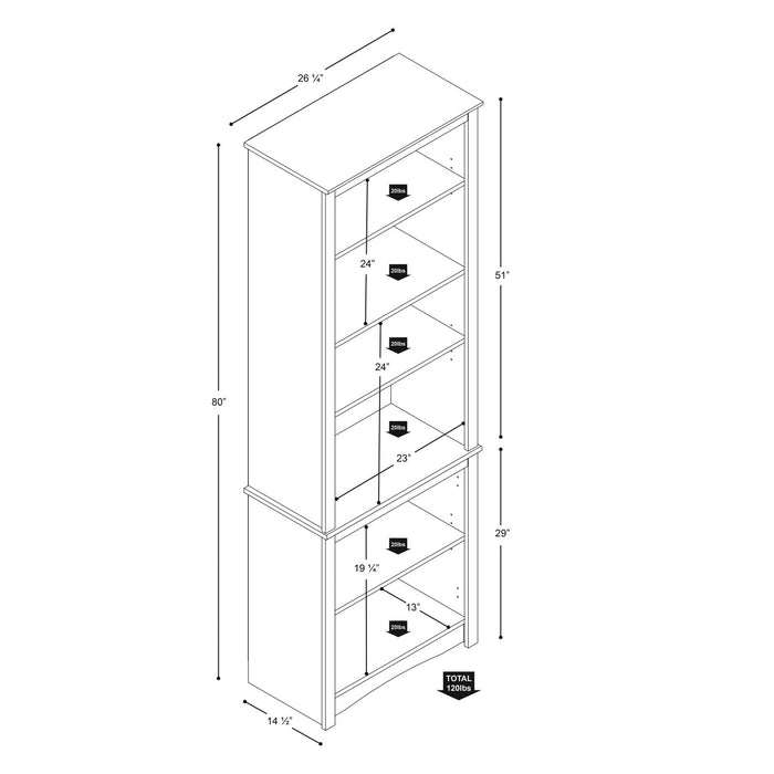 Tall Bookcase - White