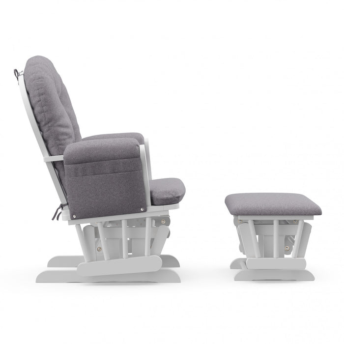 Storkcraft Hoop Glider and Ottoman - White/Gray Swirl