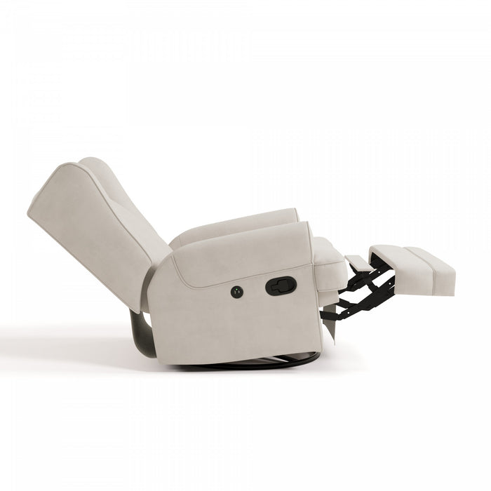 Storkcraft Serenity Wingback Upholstered Recliner Glider - Ivory