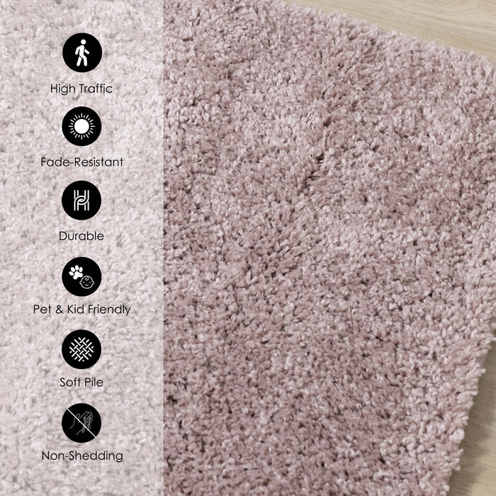 Taylor Pink Comfort Shag Rug, 3'11\" x 5'11\" Oval Indoor Area Rug
