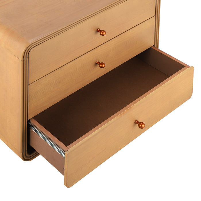 Sophia Modern Nightstand with Storage and Drawer,Natural