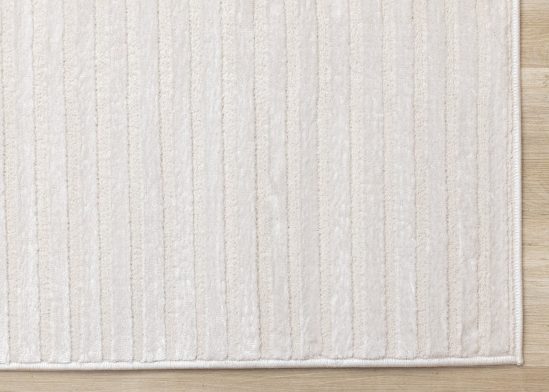 Leonardo White Grey Modern Lines Area Rug - 5'3\" x 7'7\"