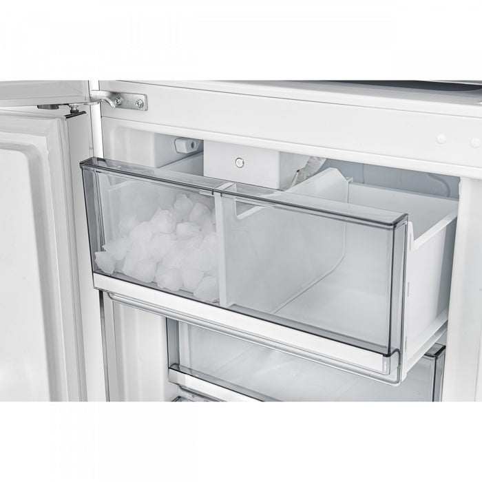 Forno Custodia 24\" Bottom Freezer, 10.3 cu.ft., Left Swing, Ice Maker, White - FFFFD1766-24WHT-LS Refrigerator