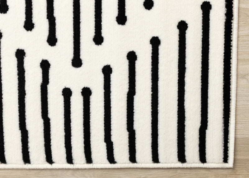 Forte Black White Stripes Area Rug - 7'9\" x 10'6\"