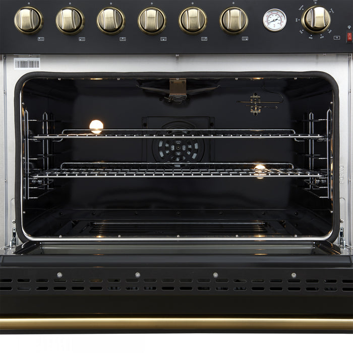 Forno Marco 36-inch Gas Range, Black ,4.32 cu.ft - FFSGS6277-36BLK