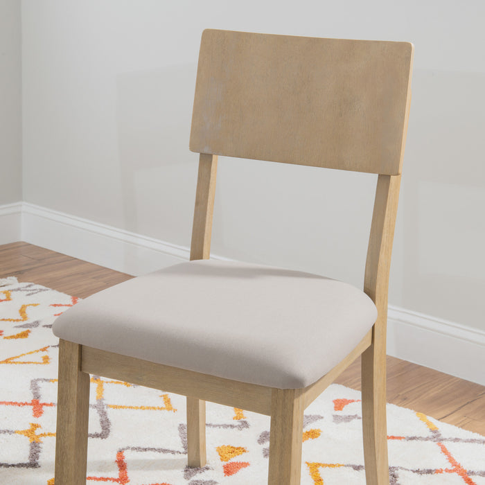 Jorissen Grey Linen-Look Fabric Dining Chair - Set of 2