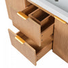 Ethan Wall-Mounted Bathroom Vanity with Integrated Sink Storage,Wood | Ethan meuble de salle de bain mural avec vasque integree et rangement, bois