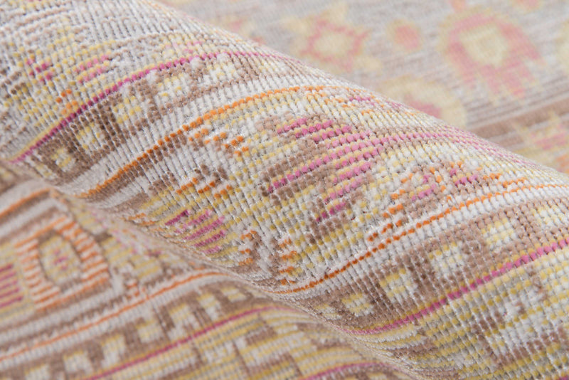 Poppy Traditional 9'3\" x 11'10\" Area Rug in Pink Indoor Area Rug