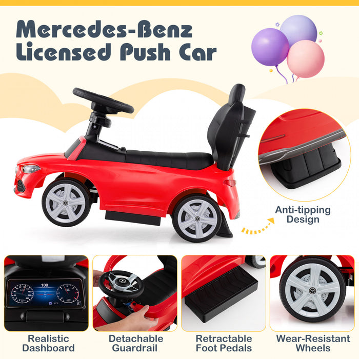 Costway Kids Ride On Push Car Mercedes-benz Licensed 3-in-1 Sliding Car Red