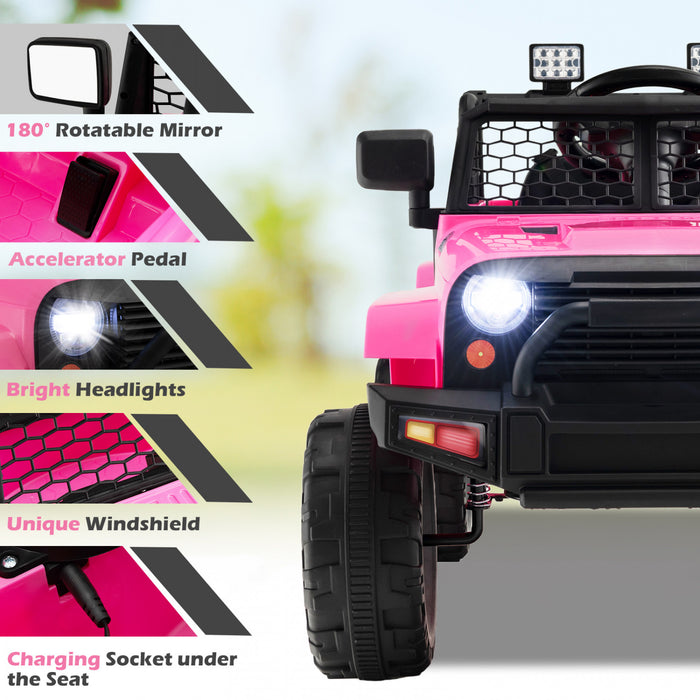 Costway 12v Battery Powered Ride On Truck Electric Kids Ride On Car With Remote Control 4-wheel Vehicle Toy For Boys & Girls