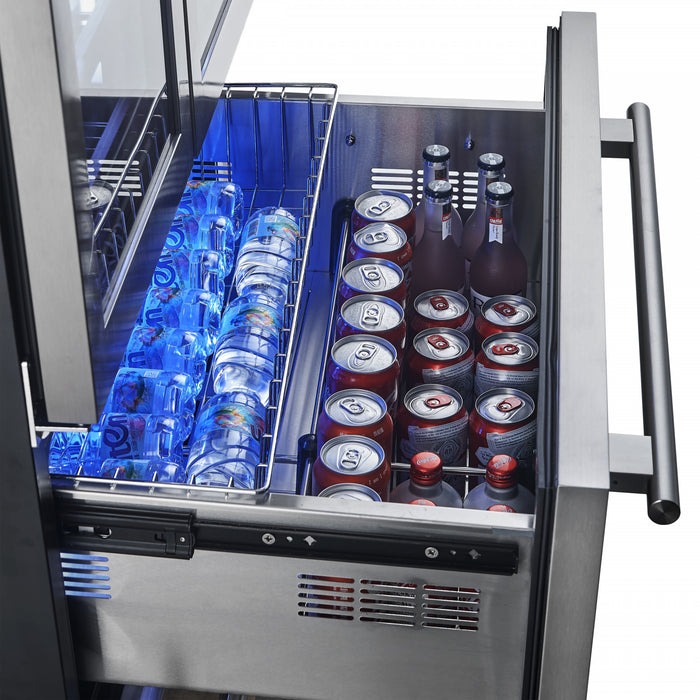 Forno Campania 32\" Wine Cooler, Stainless Steel, Dual Wine Zones,17.7 cu.ft - FWCDR6635-32S