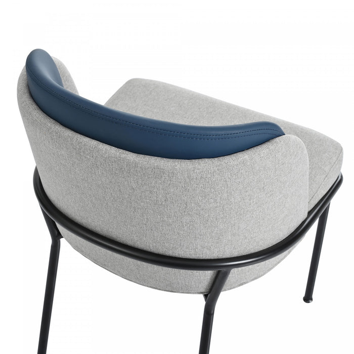 Olivia Set of 2 Modern Dining Chair with Slanted Legs and Adjustable Feet,Blue&Gray