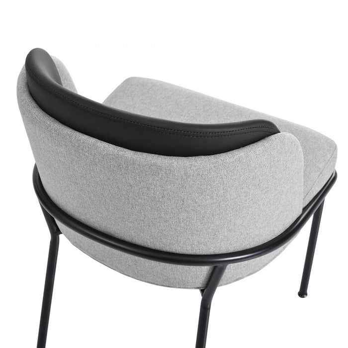Olivia Set of 4 Modern Dining Chair with Slanted Legs and Adjustable Feet,Black&Gray