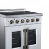 Galiano 30 Inch French Door Electric Range, 4 radiant burners, 4.32 cu.ft., White - FFSEL6917-30WHT | Cuisiniere electrique Galiano de 30 po avec portes francaises, 4 foyers, 4,32 pi³, blanc – FFSEL6917-30WHT