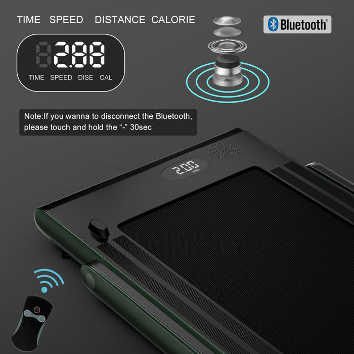 Superfit 2.25hp 2 In 1 Folding Treadmill W/ Speaker Remote Control App Green