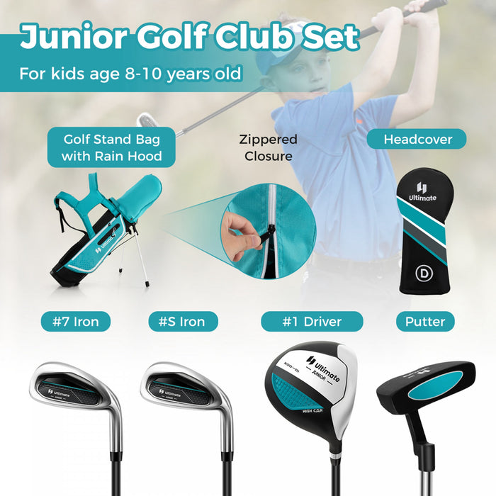 Ultimate Kids Golf Practice Set Junior Complete Golf Club Set For Kids Age 8-10 Years Old Blue