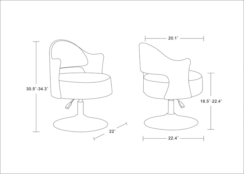 Manhattan Comfort Bopper Polished Chrome Faux Leather Adjustable Height Swivel Accent Chair - White