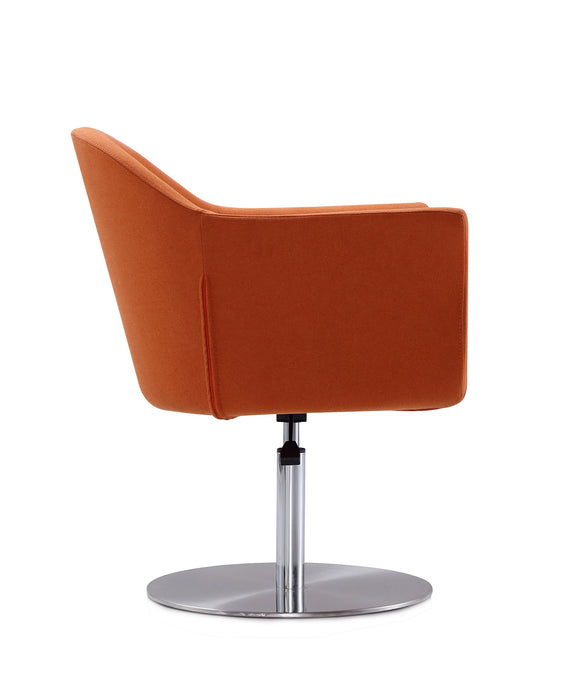 Manhattan Comfort Voyager Brushed Metal Woven Swivel Adjustable Accent Chair - Orange